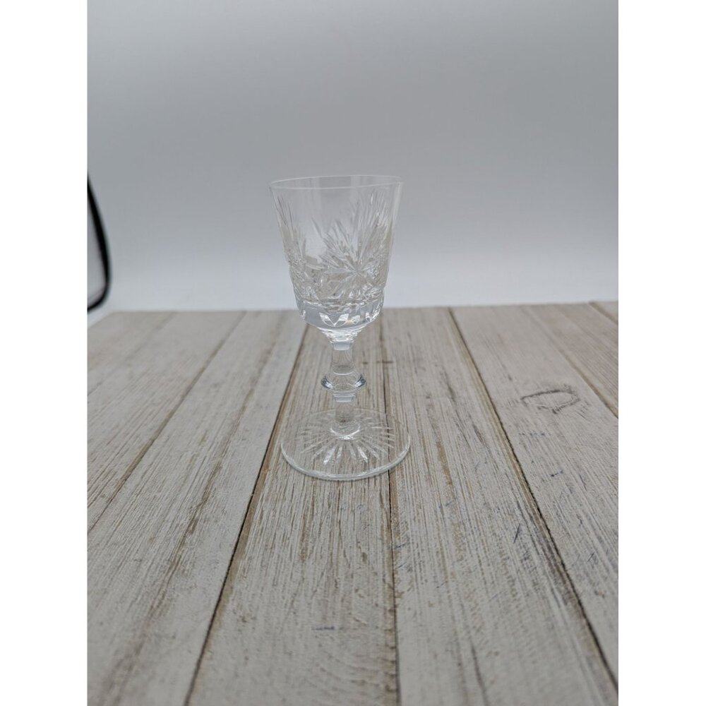 Edinburgh Crystal Star of Edinburgh Liqueur Glass Scotland 4" Stemmed